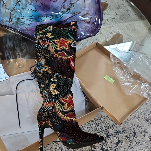 Shoes - Colorful Embroidered Women's Boots